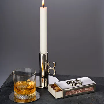 Lasinalunen hammered Ø 10 cm, 4-pakkaus - Nikkelöity messinki - Classic Collection