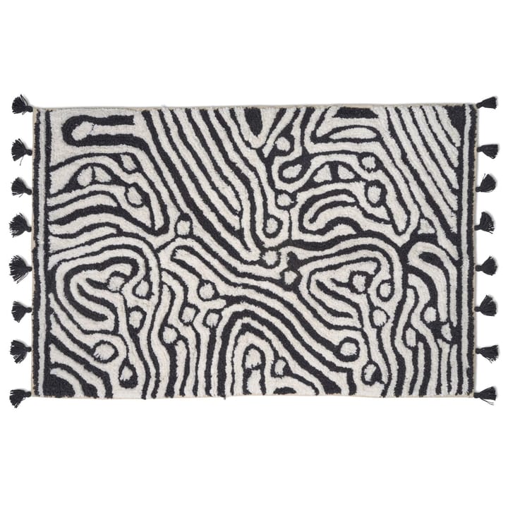 Maze kylpyhuoneenmatto 60x90 cm - Musta-valkoinen - Classic Collection