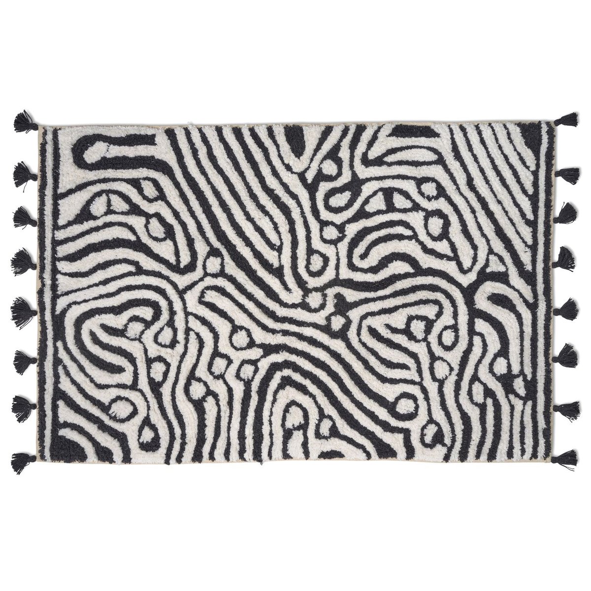 Classic Collection Maze kylpyhuoneenmatto 60×90 cm Musta-valkoinen