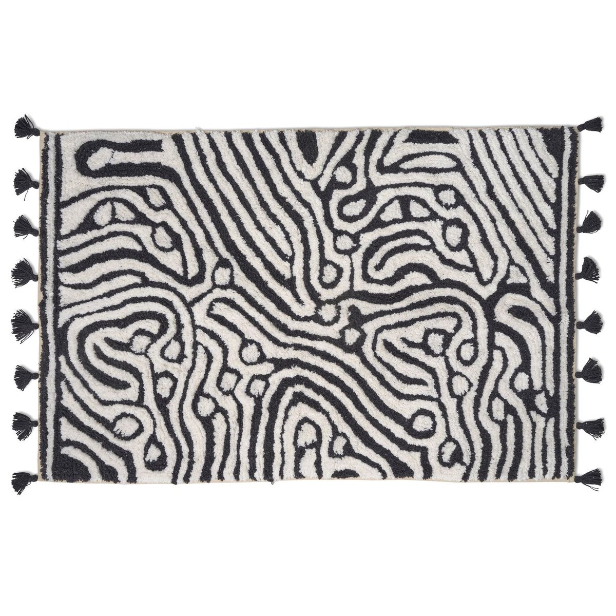 Classic Collection Maze kylpyhuoneenmatto 60x90 cm Musta-valkoinen