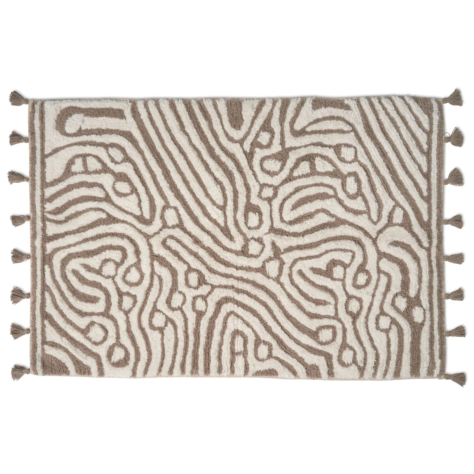 Maze kylpyhuoneenmatto 60x90 cm, Simply taupe-valkoinen Classic Collection