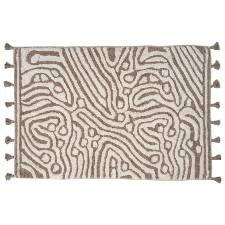 Maze kylpyhuoneenmatto 60x90 cm - Simply taupe-valkoinen - Classic Collection