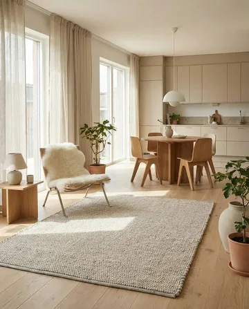 Merino villamatto - Oat, 250 x 350 cm - Classic Collection