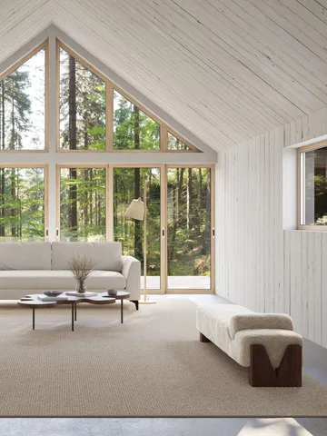 Nordklint-matto langetilla - Luonnonharmaa, 400×400 cm lankakantilla - Classic Collection