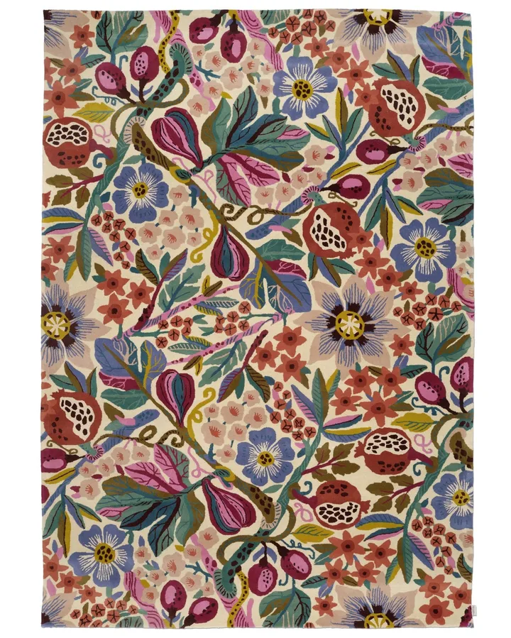 Pomegranate matto - Valkoinen-multi, 200x300 cm - Classic Collection