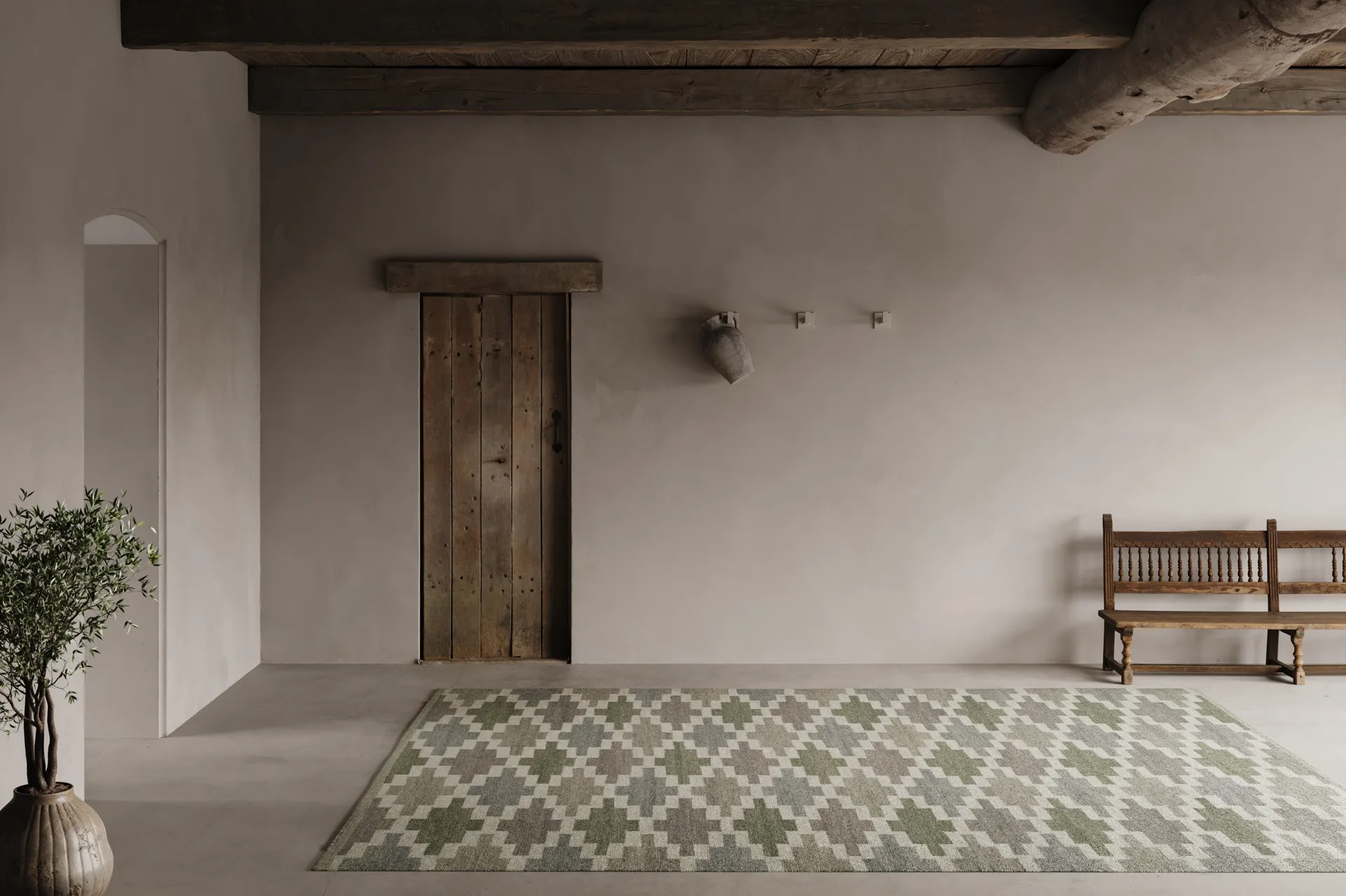 Röllakan Korsnäs matto, Sinivihreä, 200x300 cm Classic Collection