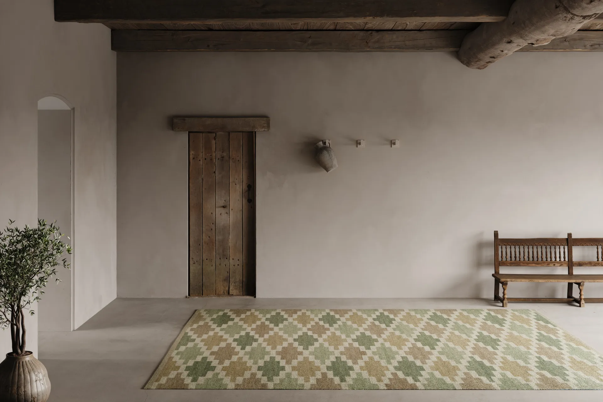 Röllakan Korsnäs matto, Vihreäbeige, 170×230 cm Classic Collection