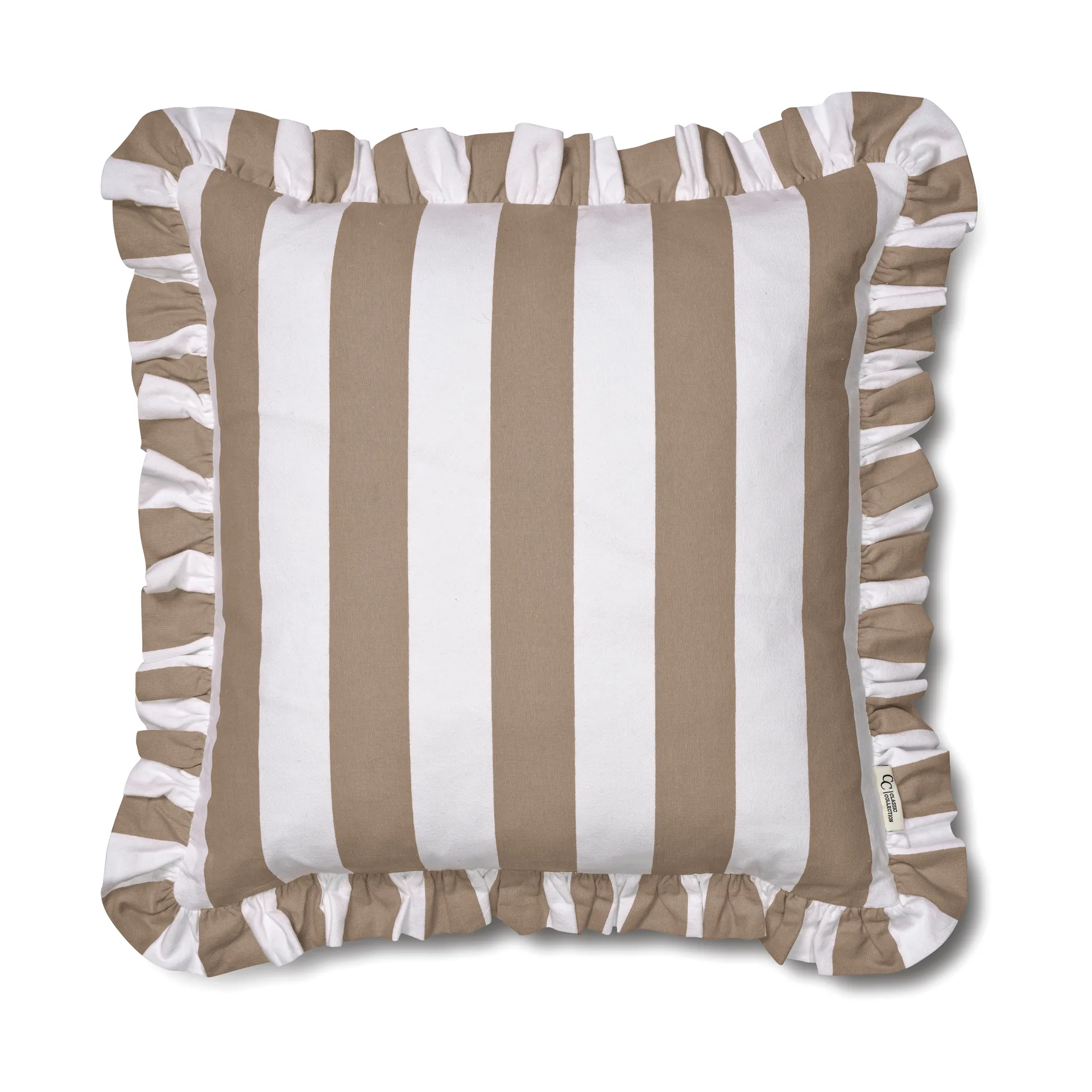 Ruffle Stripes tyynynpäällinen 50x50 cm, Beige Classic Collection