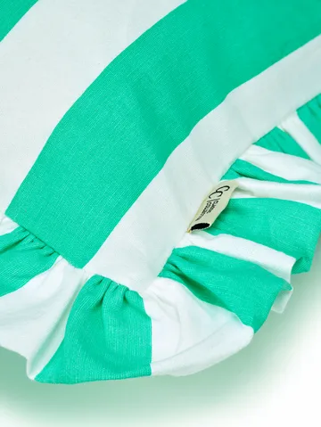 Ruffle Stripes tyynynpäällinen 50x50 cm - Sage - Classic Collection