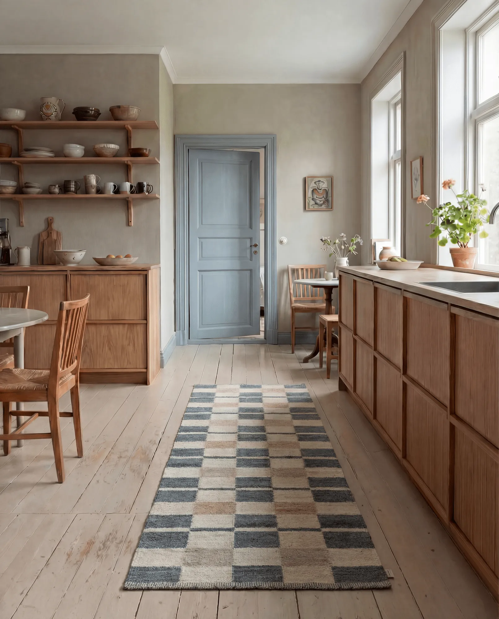 Rutvik matto, Blue, 80x250 cm Classic Collection