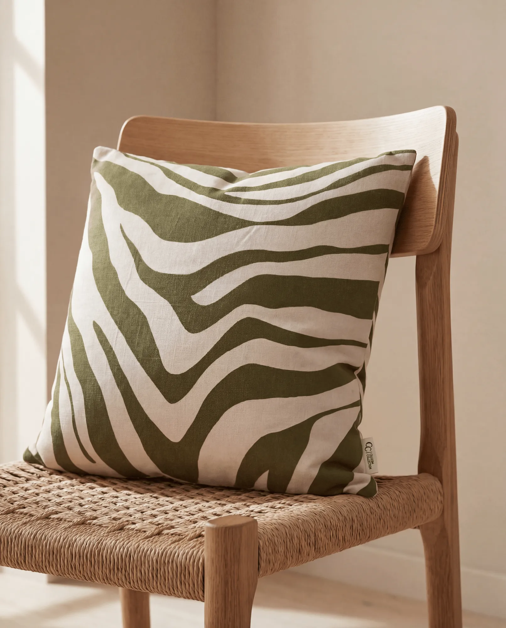 Savannah tyynynpäällinen, Green-off white, 50x50 cm Classic Collection
