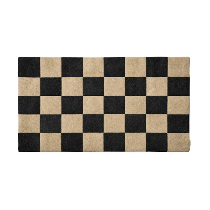 Square ovimatto - Musta-luonnollinen, 85x130 cm - Classic Collection