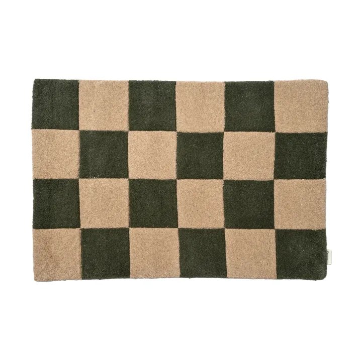 Square ovimatto - Vihreä-luonnollinen, 60x90 cm - Classic Collection
