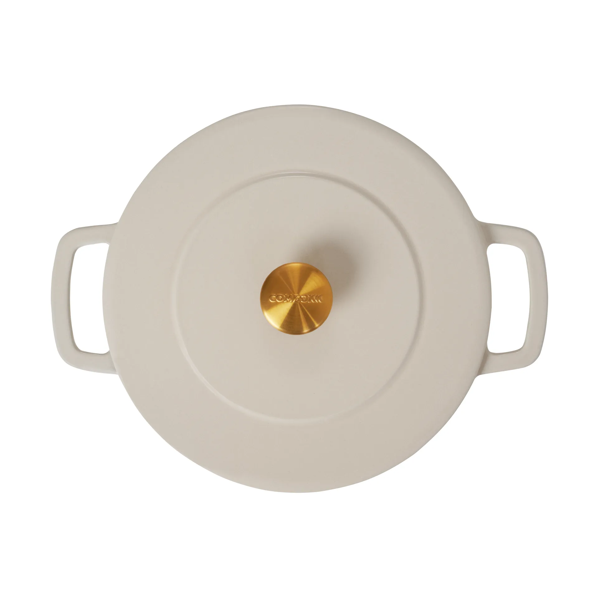 Combekk emaloitu valurautapata Ø28 cm, Sand-gold nuppi Combekk