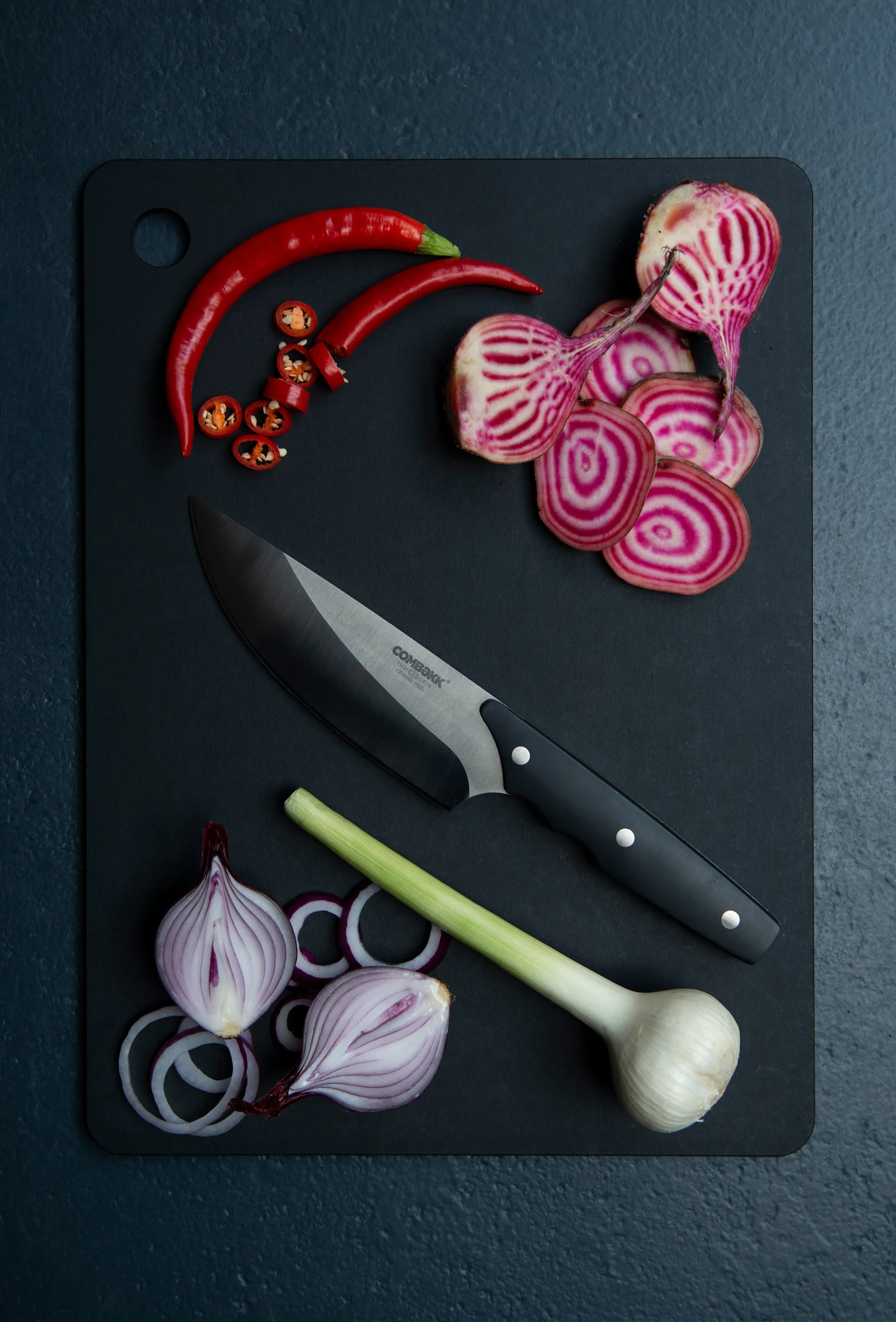 Combekk puinen leikkuulauta 3 osaa, Musta Combekk