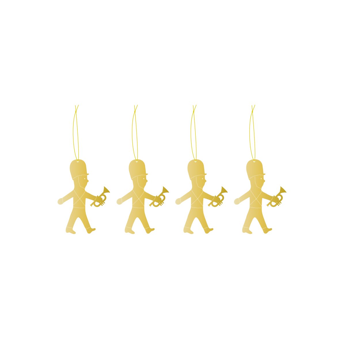 Cooee Design Cooee joulukoriste messinki 4-pack Trumpet boy