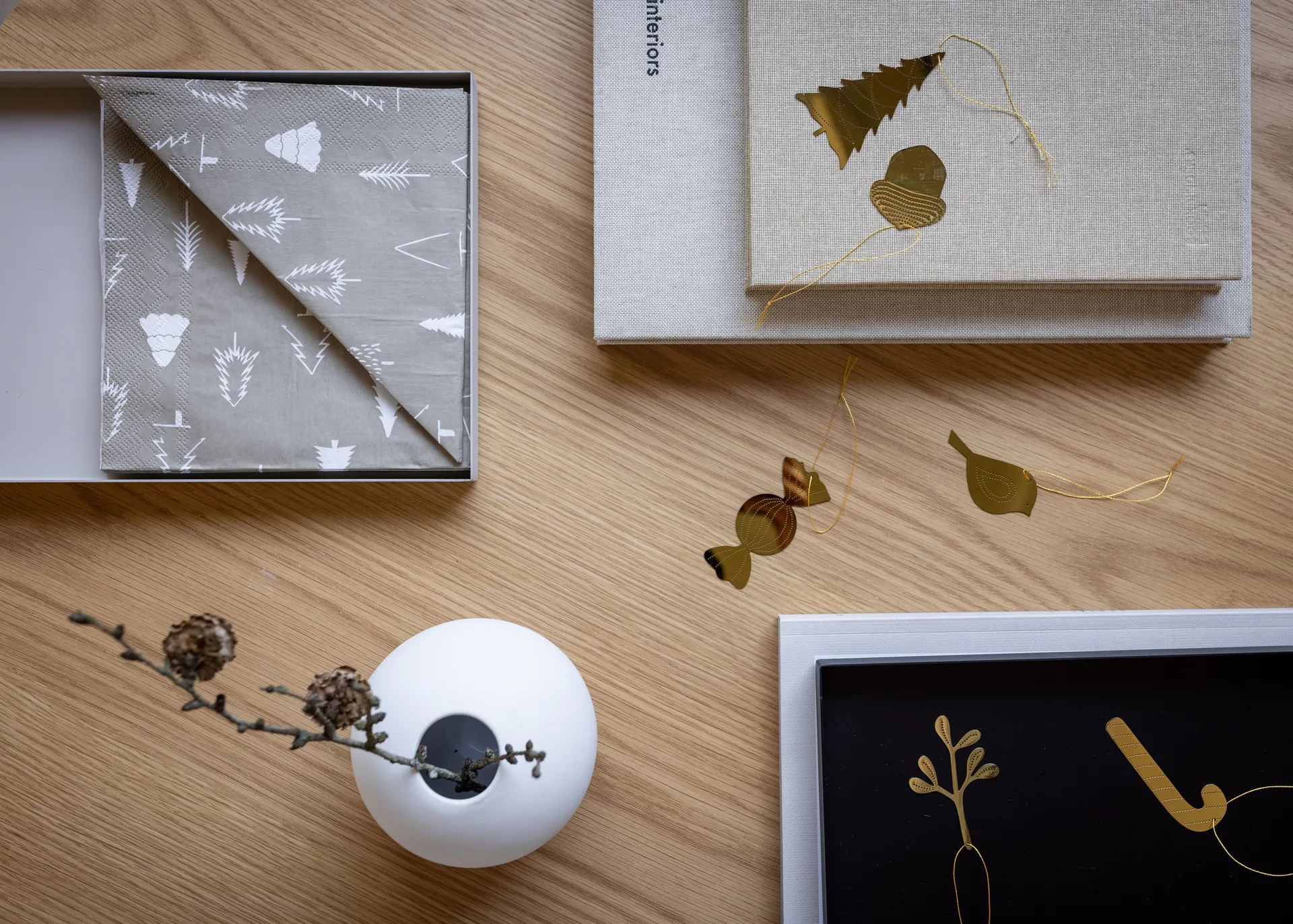 Cooee joulukoriste messinki 4-pack, Winter bird Cooee Design