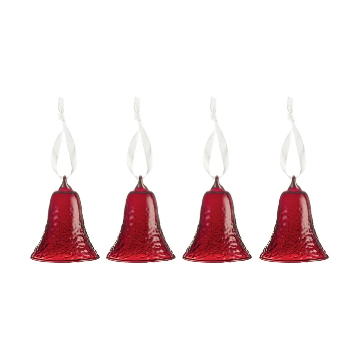 Gry bell kello 8 cm 4-pakkaus - Syvä punainen - Cooee Design