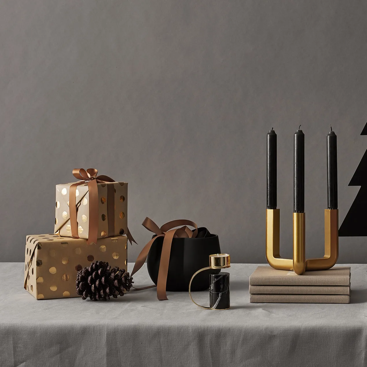 Heavy lämpökynttilänjalka, Nero marquina Cooee Design