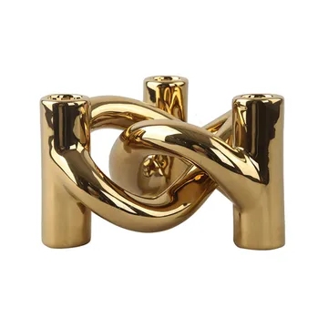 Lykke Three -kynttilänjalka - Gold - Cooee Design