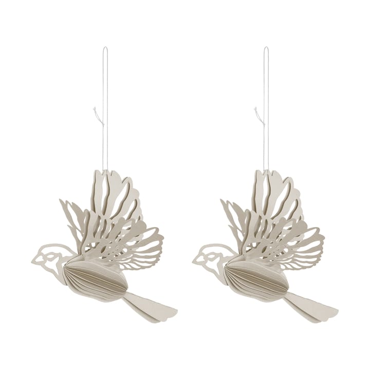 Paperilintu koristekoriste 2 kpl - Hiekka - Cooee Design