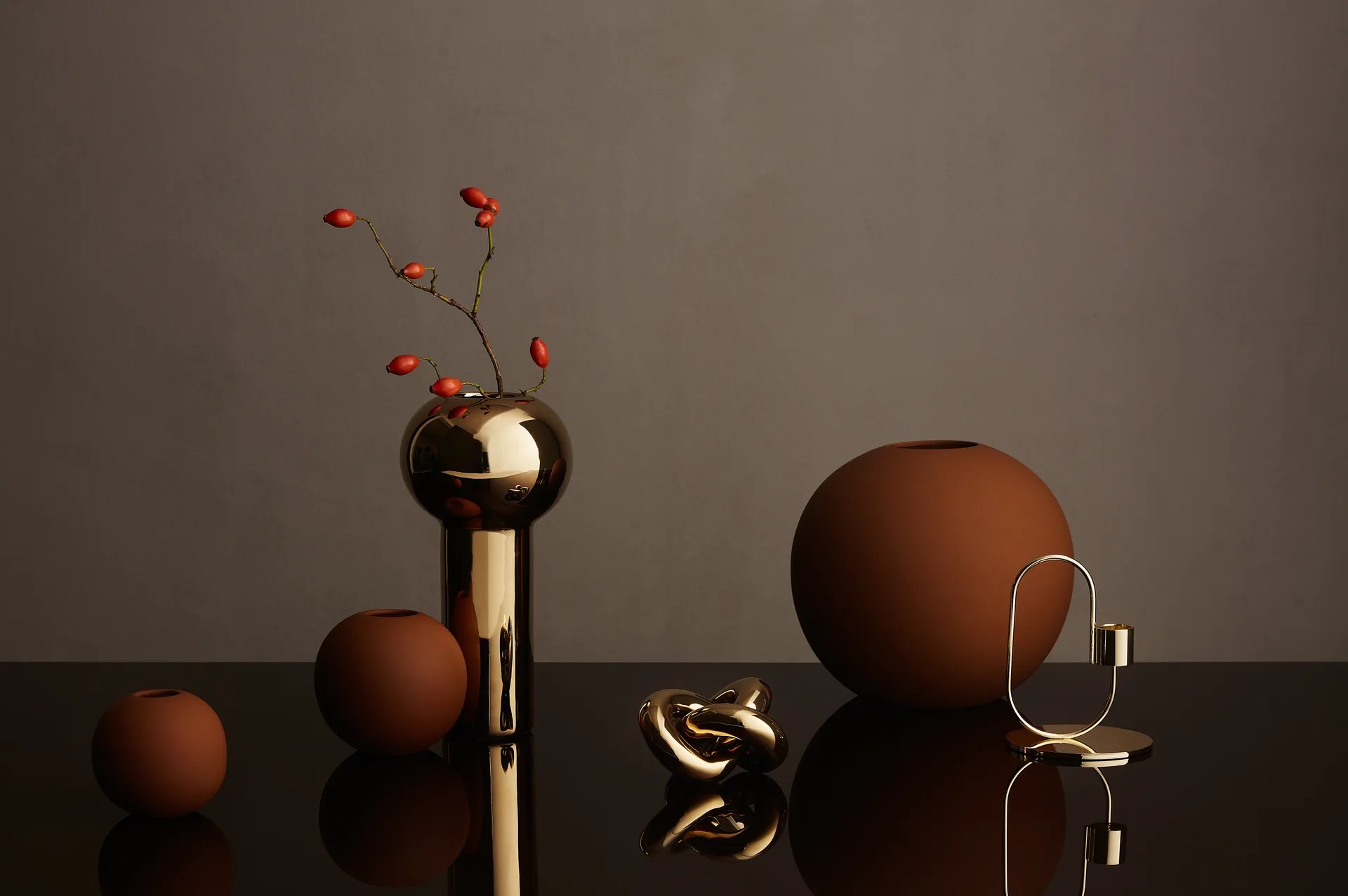 Pillar maljakko 24 cm, Gold Cooee Design