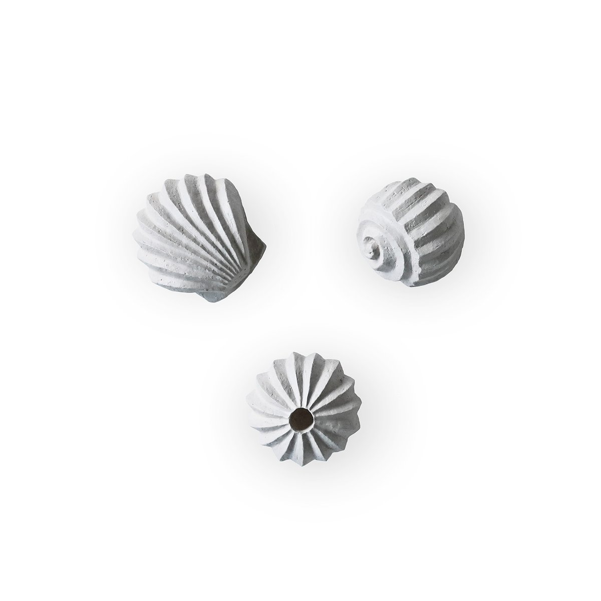 Cooee Design The Genesis Shells -veistos 3-pakkaus Limestone