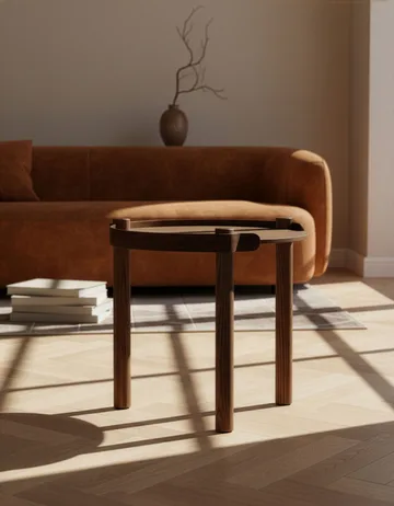 Woody pöytä Ø45 cm - Tummapetsattu tammi - Cooee Design