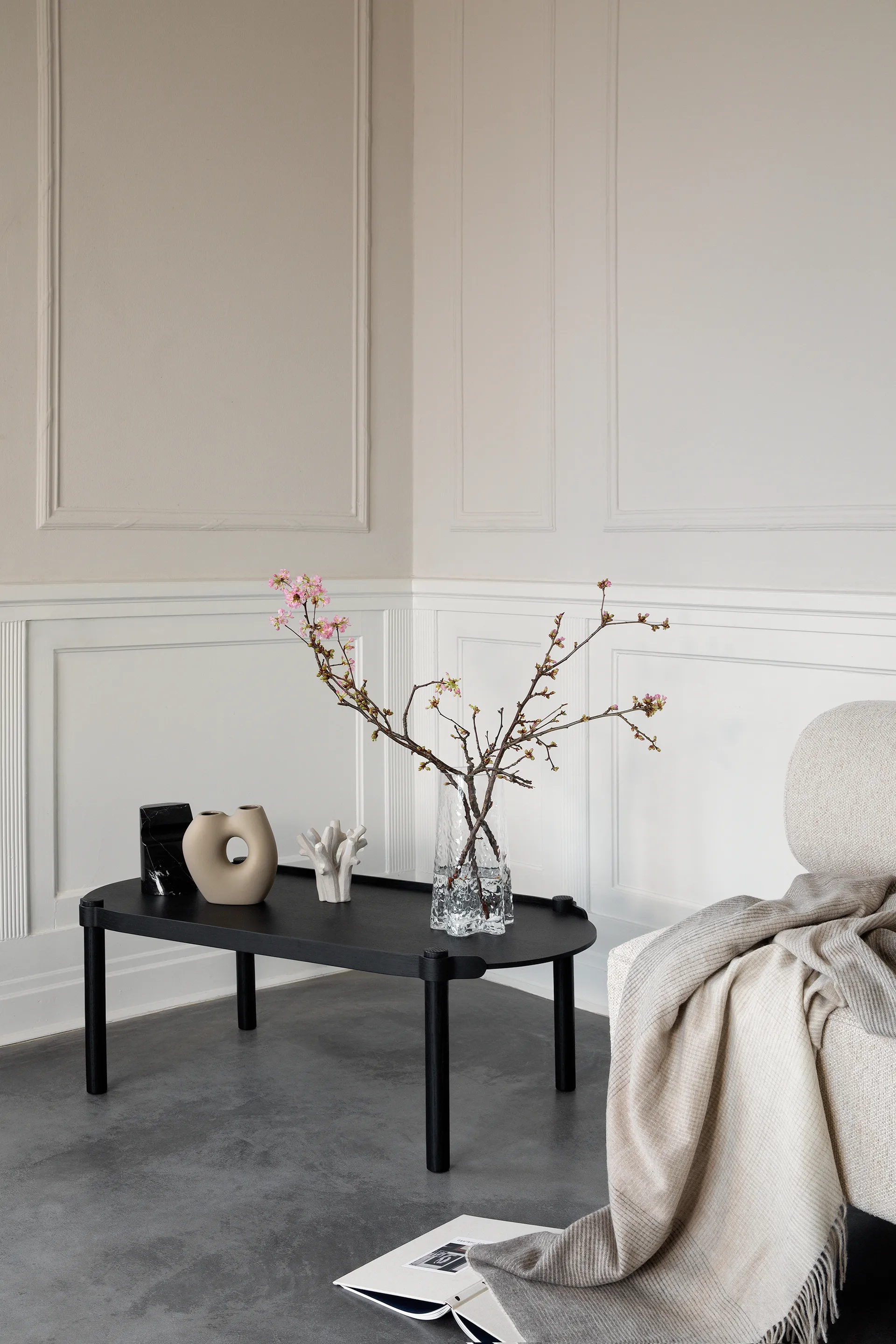 Woody pöytä 50x105 cm, Black stained oak Cooee Design