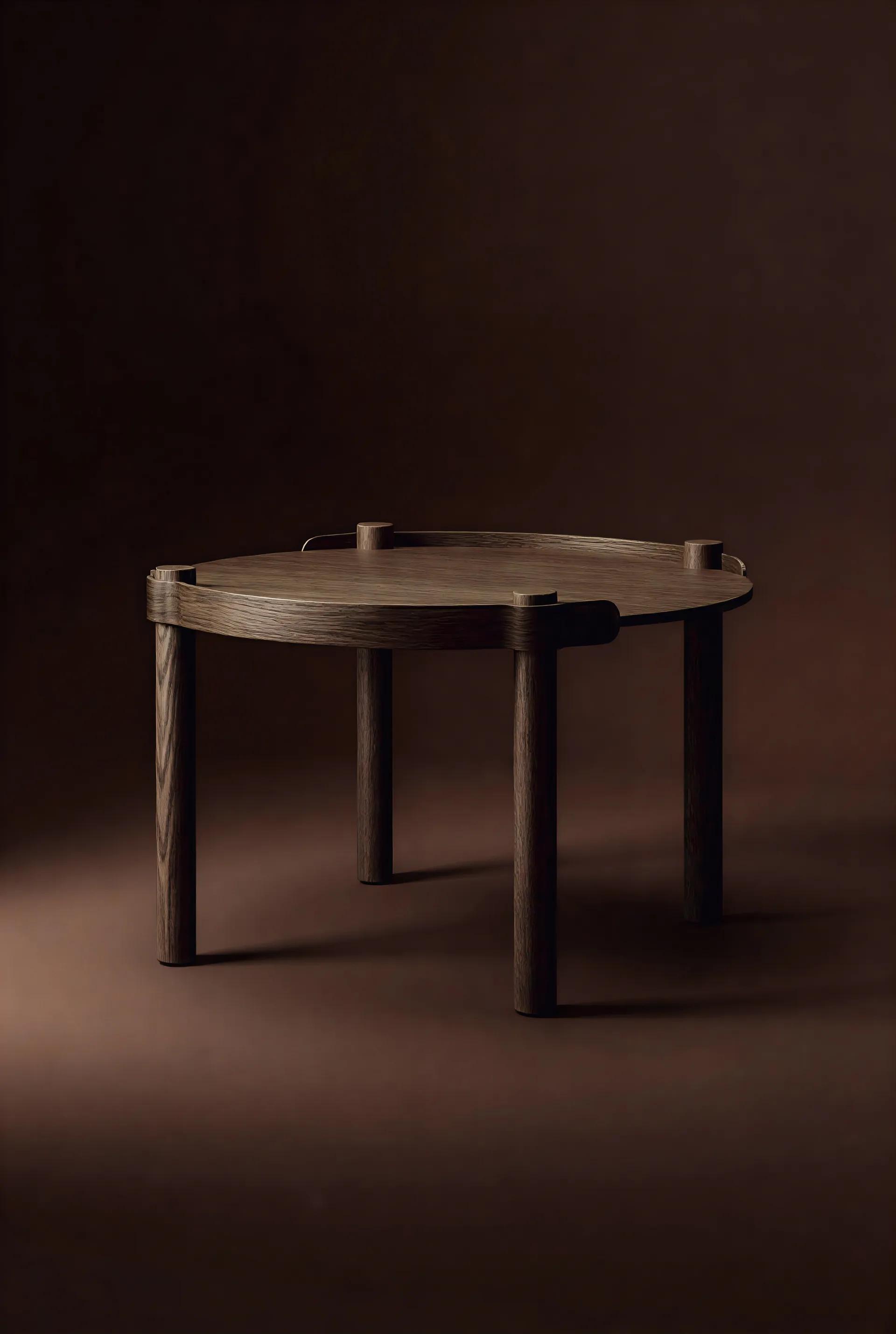 Woody pöytä Ø80 cm, Tummapetsattu tammi Cooee Design