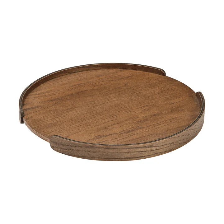 Woody tarjotin - Tummaksi petsattu tammi, Ø35 cm - Cooee Design