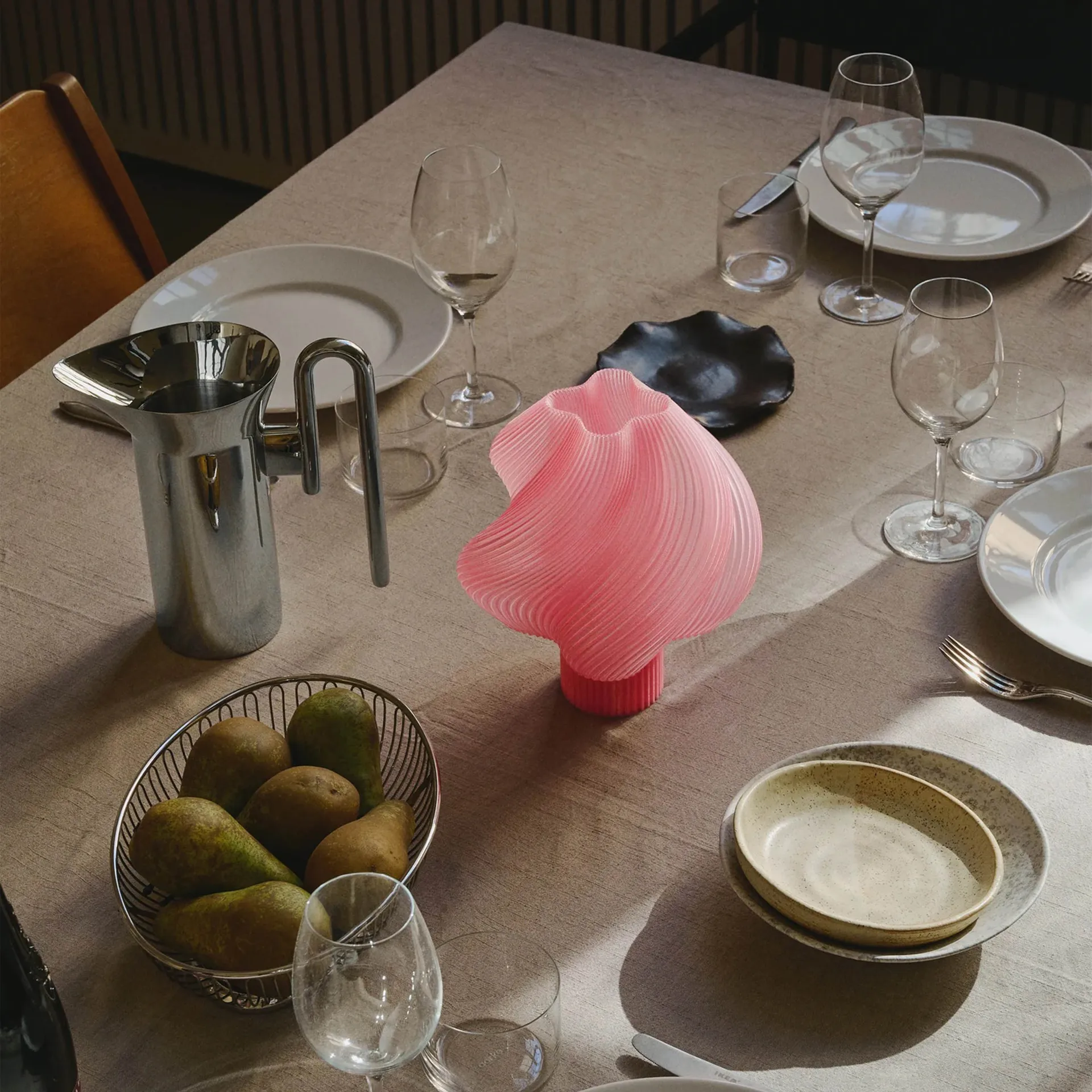 Soft Serve kannettava pöytälamppu, Persikkasorbetti, 23 cm Crème Atelier