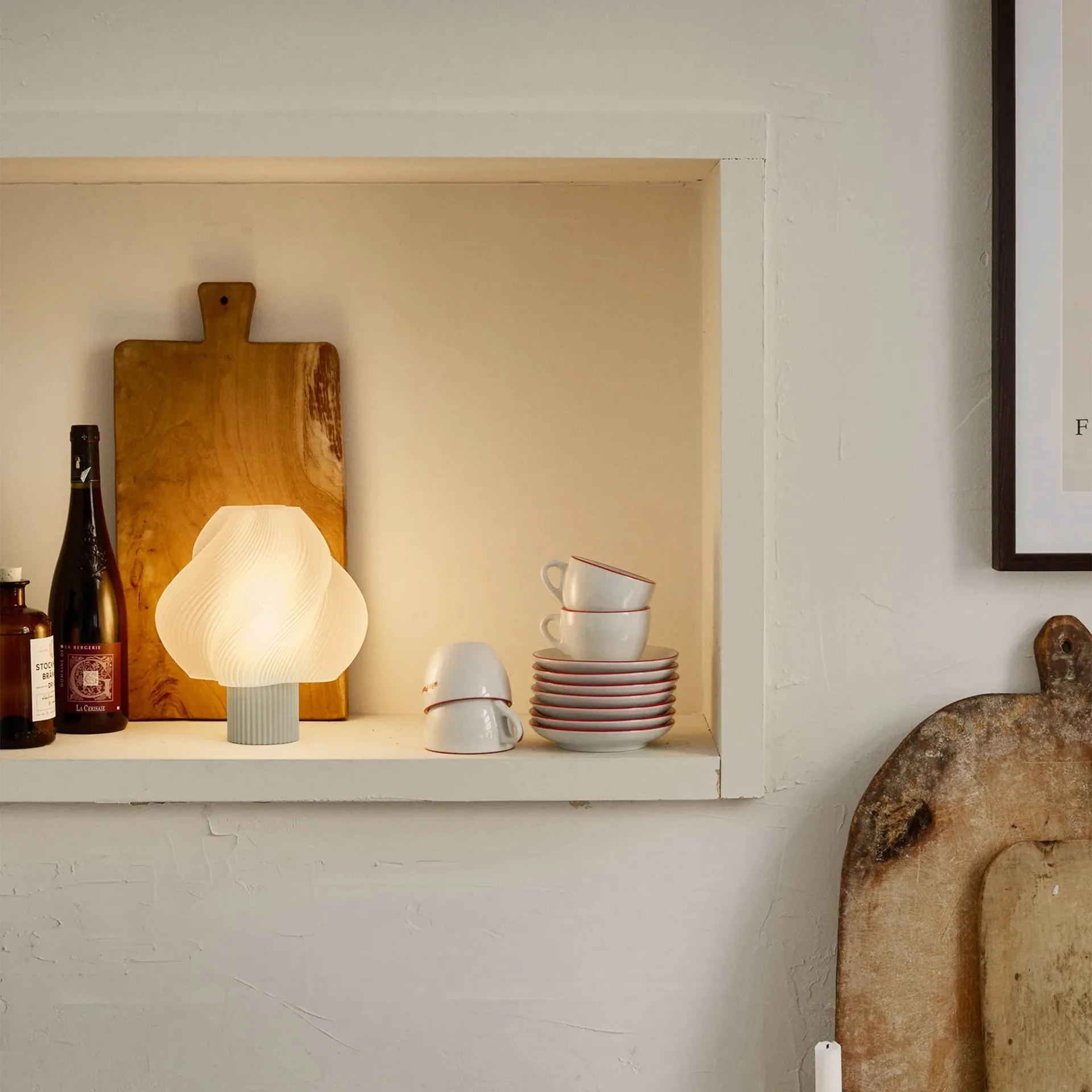 Soft Serve kannettava pöytälamppu, Vanilja papu, 23 cm Crème Atelier