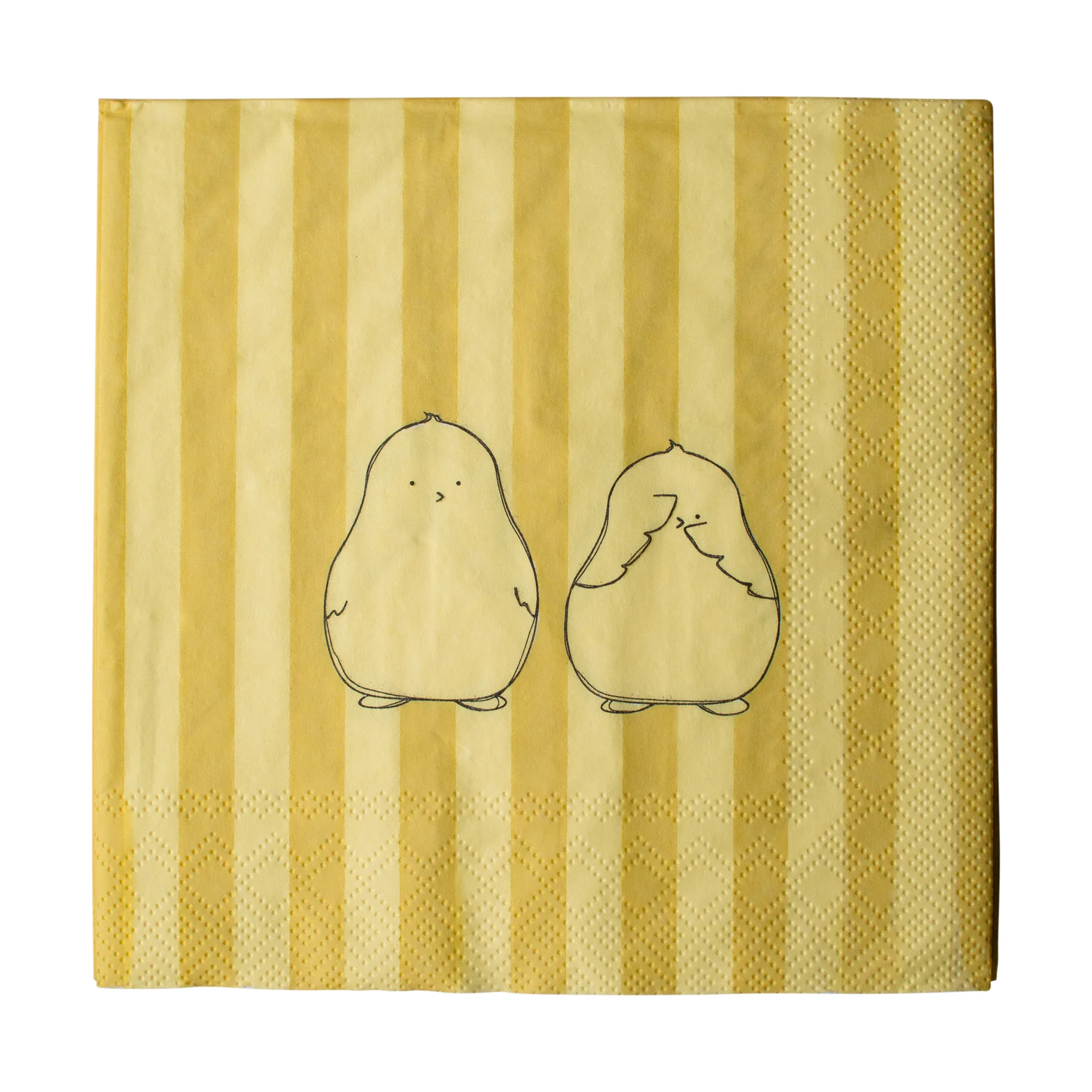 Chubby chicken stripe paperiservetti 20-pack, Kreemi, 33x33 cm DBKD