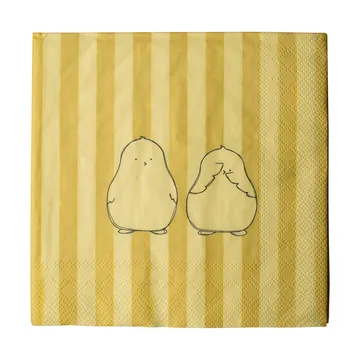 Chubby chicken stripe paperiservetti 20-pack - Kreemi, 33x33 cm - DBKD