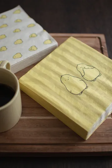 Chubby chicken stripe paperiservetti 20-pack - Kreemi, 33x33 cm - DBKD