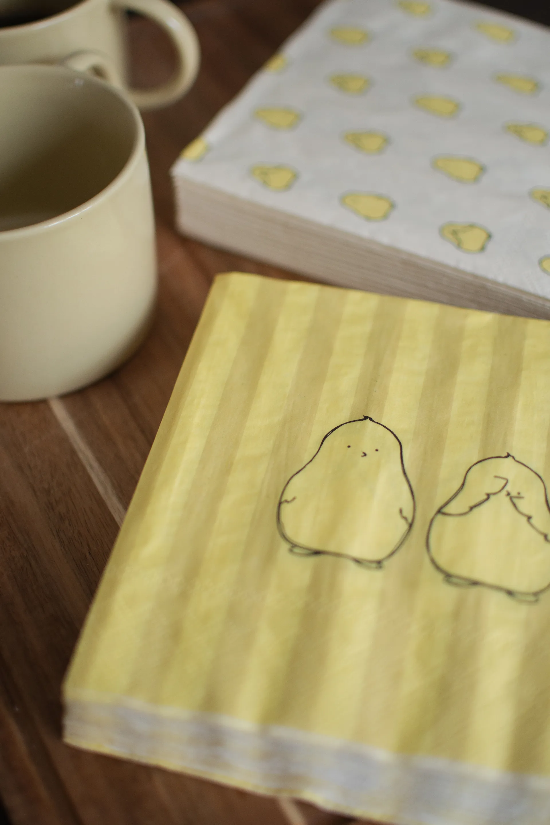 Chubby chicken stripe paperiservetti 20-pack, Kreemi, 33x33 cm DBKD