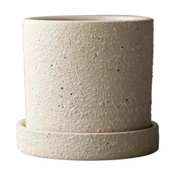 Grow ruukku Ø10 cm aluslautasella - Creme structure - DBKD