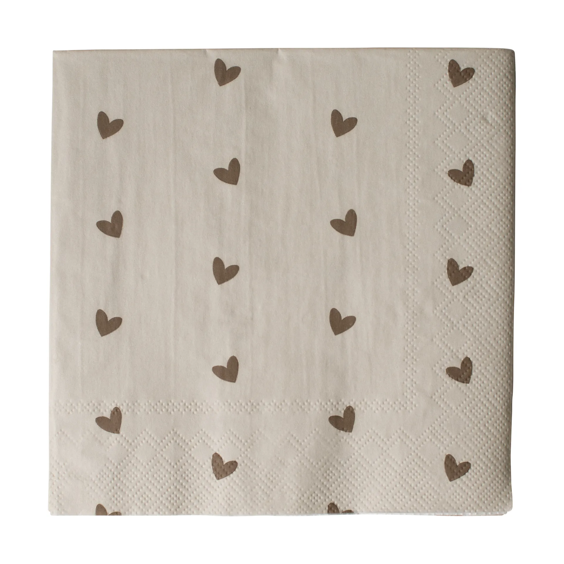Heart paperinen lautasliina 33x33 cm 20-pack, Ruskea-beige DBKD