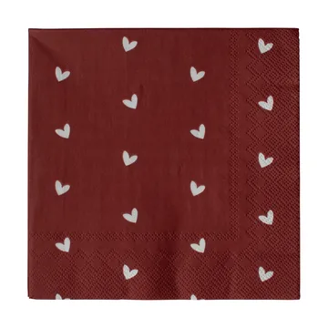 Heart paperinen lautasliina 33x33 cm 20-pack - Tummanpunainen - DBKD