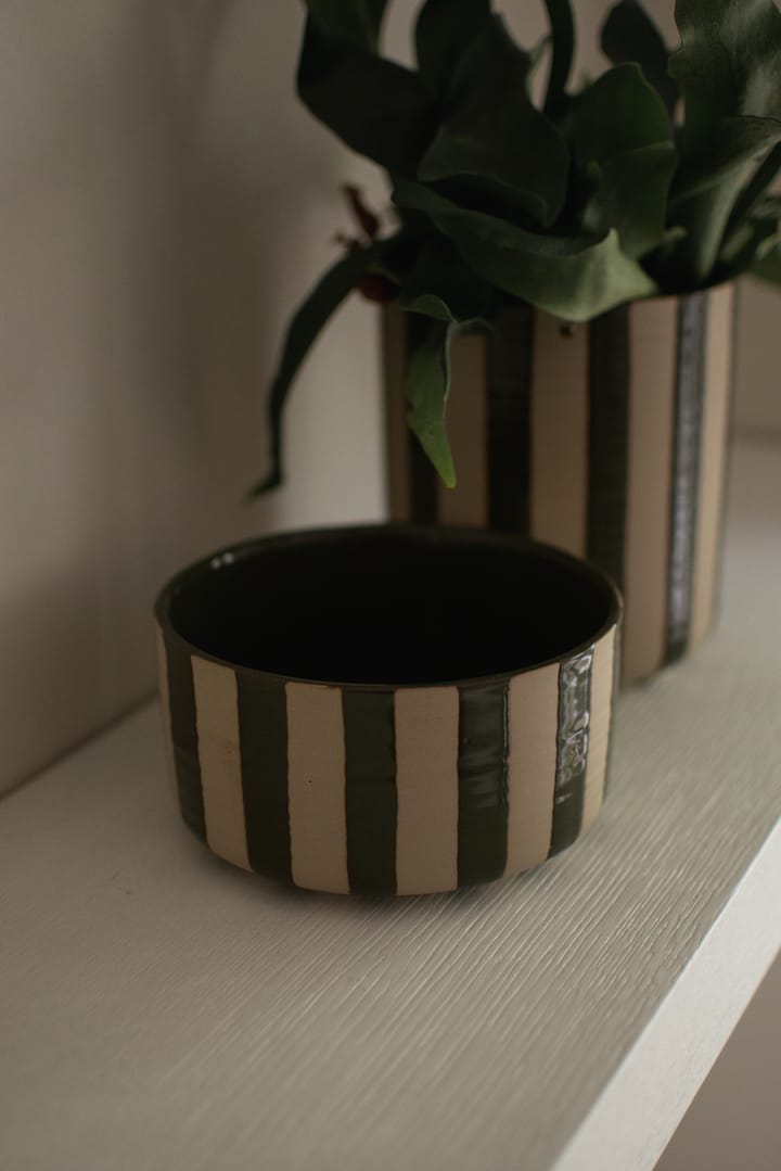 Line koristekulho Ø16 cm, Raidallinen vihreä DBKD