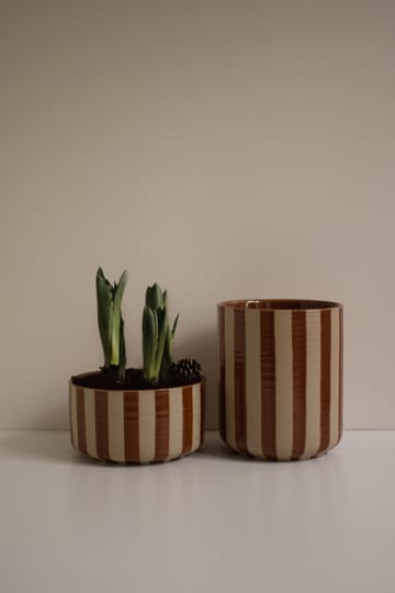 Line ruukku Ø14x16 cm - Raidallinen nougat - DBKD