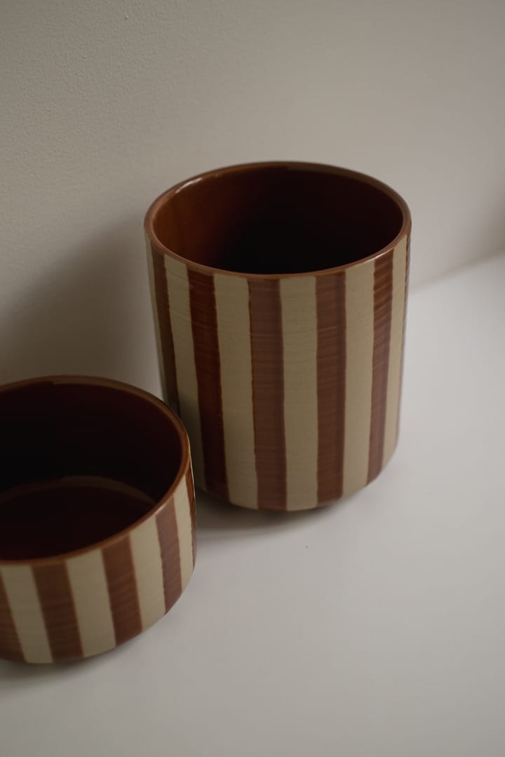 Line ruukku Ø14x16 cm, Raidallinen nougat DBKD