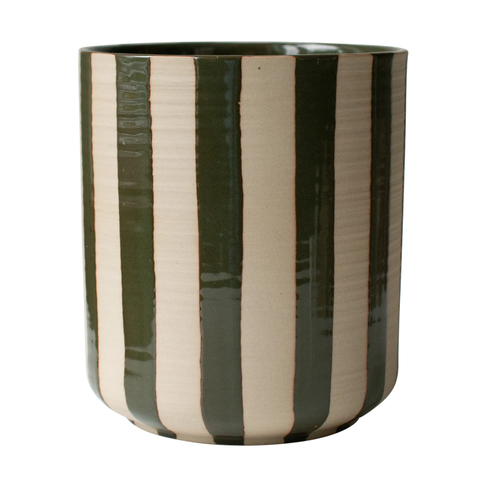 Line ruukku Ø14x16 cm, Raidallinen vihreä DBKD