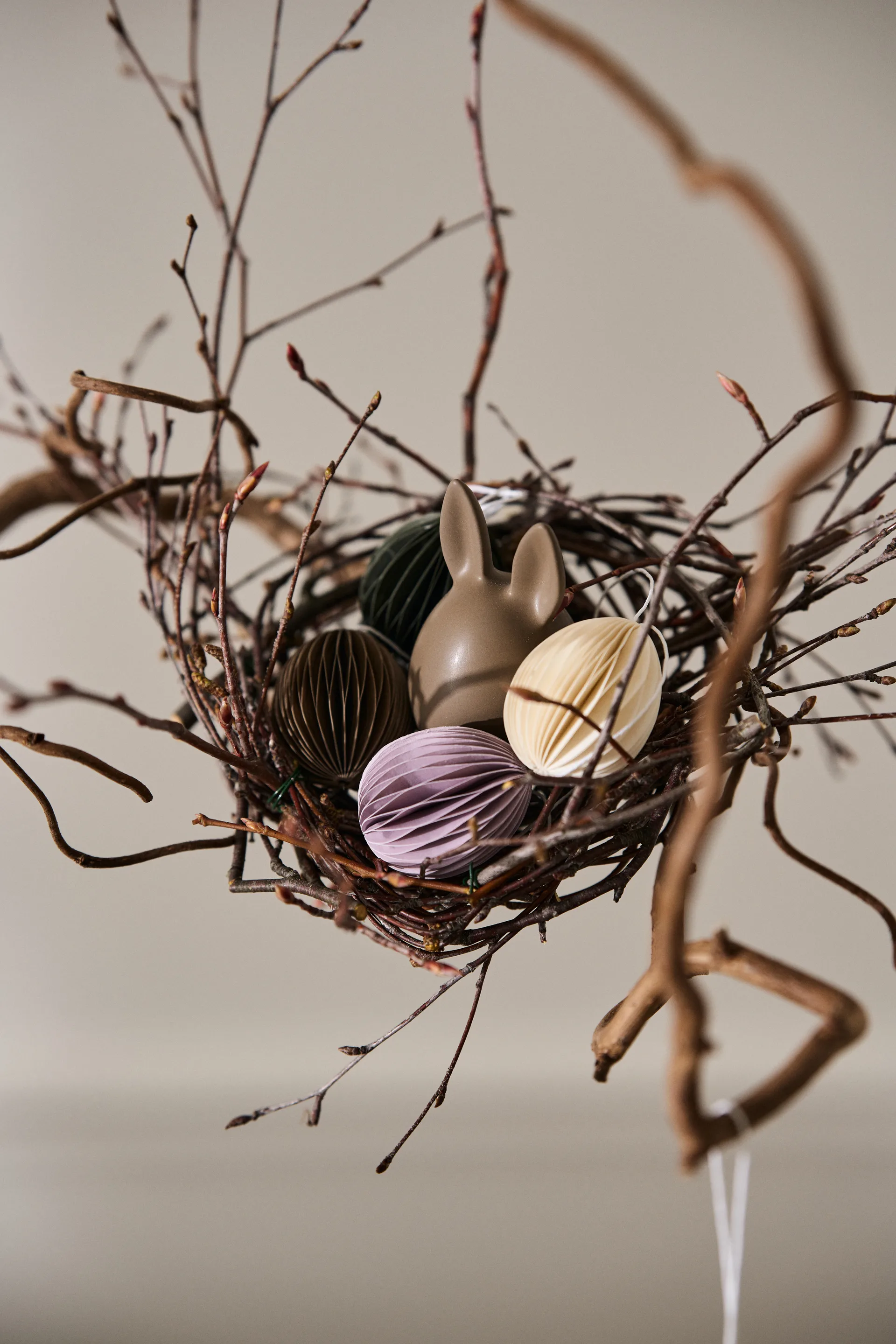 Ovoid pääsiäiskoriste paperi small 4 cm, White DBKD