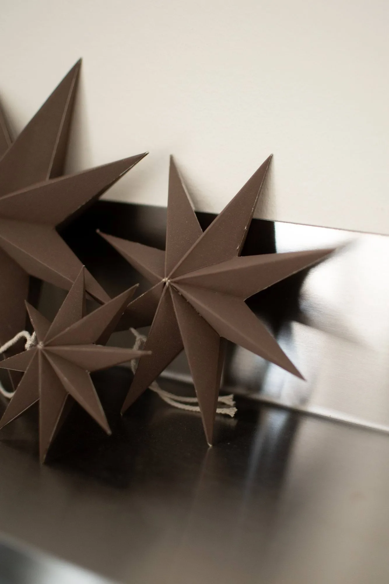 Paper-winter tähti koriste-riipus, Ruskea, medium, Ø14 cm DBKD
