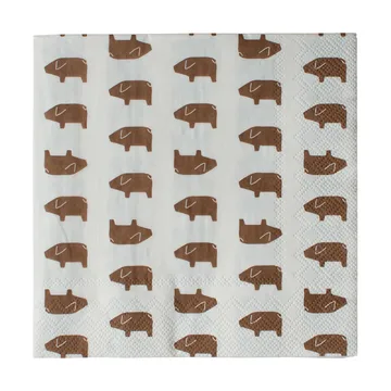 Ruotsalainen pig-paperipyyhe 33x33 cm 20-pack - Ruskea - DBKD