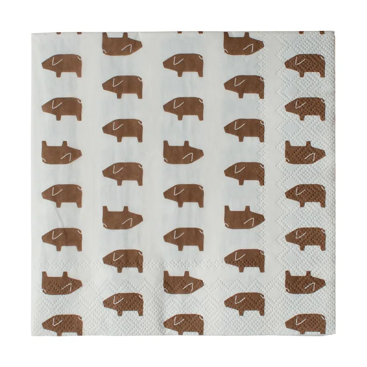 Ruotsalainen pig-paperipyyhe 33x33 cm 20-pack - Ruskea - DBKD