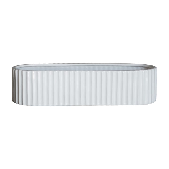 Stripe adventtikynttilänjalka 30 cm - Shiny white - DBKD