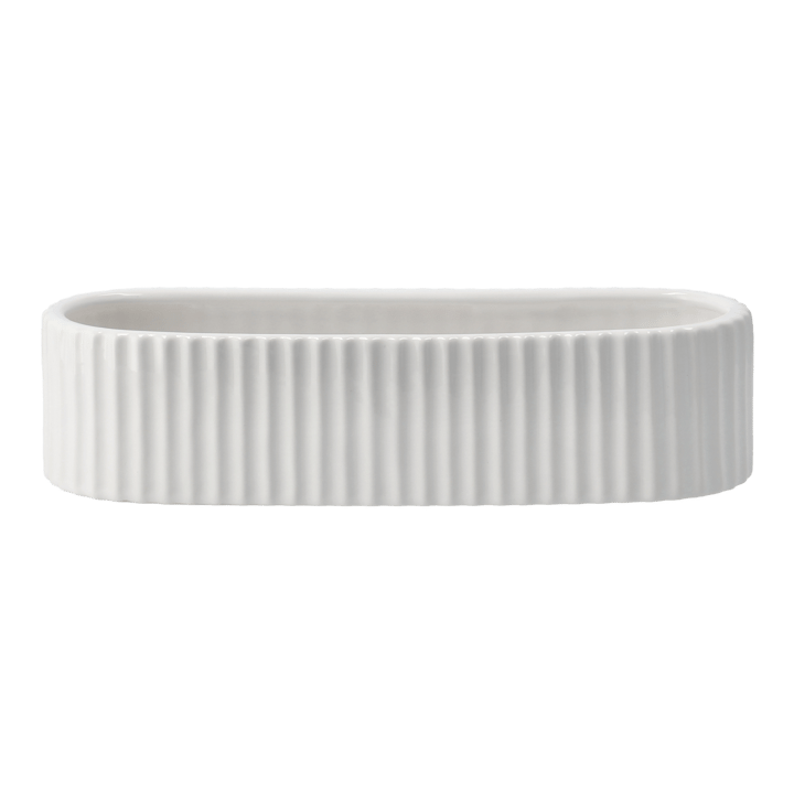 Stripe adventtikynttilänjalka 30 cm - Shiny white - DBKD